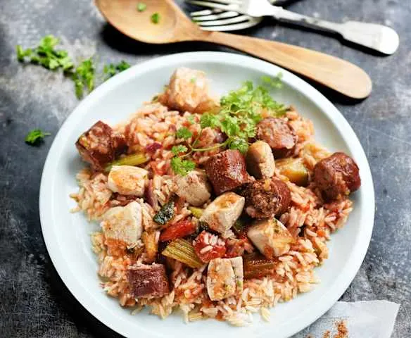 Riz de Louisiane à la Saucisse fumée au Thermomix : un voyage épicé en un clic